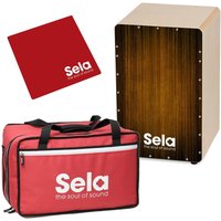Sela Varios Pre Assembled Cajon Bundle Brown With Bag and Cajon Pad