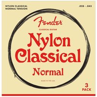 Fender Nylon Acoustic Strings 100 Clear/Silver Tie End Gauges .028-.043 3-Pack