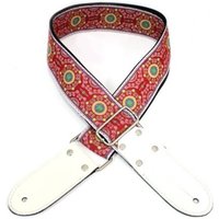 DSL JAC20 Jacquard Series Guitar Strap 2" Red and White