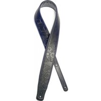 Stagg Padded Leather Adjustable Guitar Strap Black Mexican Skull