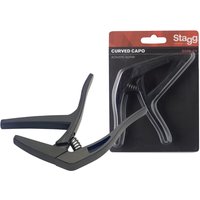 Stagg Curved Trigger Capo For Acoustic & Electric Guitar Black