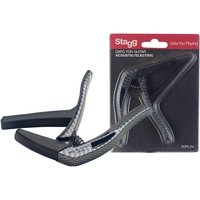 Stagg Curved Trigger Capo For Acoustic & Electric Guitar Carbon
