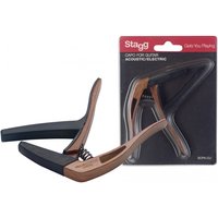 Stagg Curved Trigger Capo For Acoustic & Electric Guitar Dark Wood