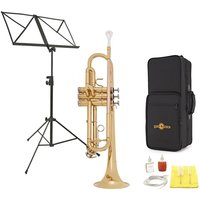 Deluxe Trumpet Complete Pack by Gear4music Gold