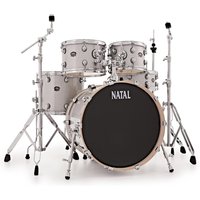 Natal Arcadia Poplar 5pc 20" Drum Kit w/ Hardware White Sparkle