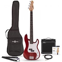LA Bass Guitar Red 15W Bass Amp Pack