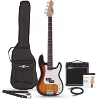 LA Bass Guitar Sunburst 15W Bass Amp Pack