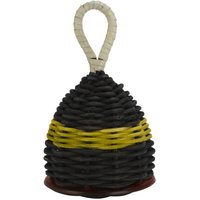 Natal Caxixi Small Black Yellow Band with Red Ends