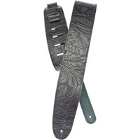 DAddario 25LE00 Embossed Leather Guitar Strap Black