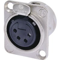 Neutrik NC4FD-L-1 4-Pole Female XLR Receptacle Nickel Housing