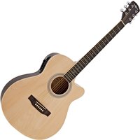 Single Cutaway Electro Acoustic Guitar by Gear4music Natural