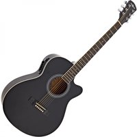 Single Cutaway Electro Acoustic Guitar by Gear4music Black