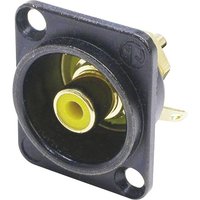 Neutrik NF2D-B-4 D-Shaped Phono Chassis Socket Black and Yellow