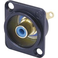 Neutrik NF2D-B-6 Cinch-Buchse im verchromten D-Gehäuse Blaue Isolierscheibe