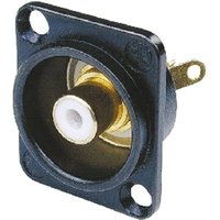 Neutrik NF2D-B-9 Cinch-Buchse im verchromten D-Gehäuse Weiße Isolierscheibe