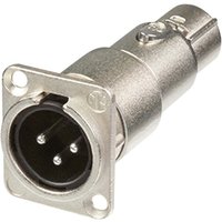 Neutrik NA3MDF 3-Pin Male XLR to 3-Pin Female XLR Panel-Mount Adaptor