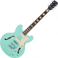 Hartwood Revival Vibrato Semi Acoustic Guitar Jade Green