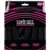 Ernie Ball P06044 30ft Straight-Straight Coiled Cable Black