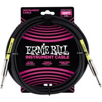 Ernie Ball P06048 10ft gerade-gerades Instrumentenkabel schwarz