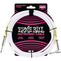 Ernie Ball P06049 10ft Straight-Angle Instrument Cable White