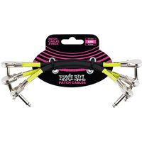Ernie Ball P06059 6" Pancake Patch Cable 3 Pack Black