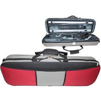 GSJ Two Tone Oblong Violin Case 4/4 Red and Grey