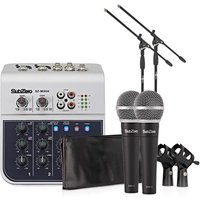 SubZero 4-Kanal-Mini-Mixer-Paket mit Mikrofonen
