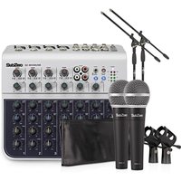 SubZero 8-Kanal-Mini-Mixer-Paket mit Mikrofonen