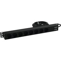 EUROLITE Steckdosenleiste R19-8 1HE sw 27m