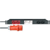 Adam Hall 19 EU 3 Circuit 6 Socket Power Strip