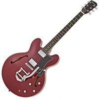 Hartwood Revival Vibrato Semi Acoustic Guitar Cherry Red - NearlyNew