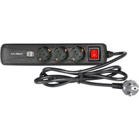 Adam Hall 3-fach-Steckdosenleiste mit USB-Ladebuchsen