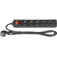 Adam Hall EU Power Strip with On/Off Switch 6 Sockets
