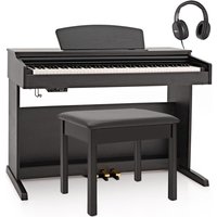 DP-10X Digital Piano by Gear4music & Piano Stool Pack Matte Black