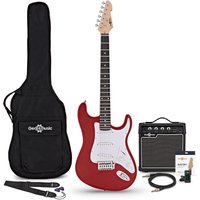 LA Electric Guitar Red 10W Guitar Amp & Accessory Pack
