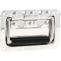 Adam Hall Gefederter Klappgriff in Einbauschale 8 mm tief Aluminium