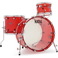 Natal Arcadia Acrylic 22" 3 Piece Shell Pack Transparent Red