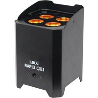 LEDJ Rapid QB1 RGBA Batteriebetriebene LED-Strahler schwarzes Gehäuse