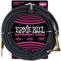 Ernie Ball P06081 10ft gerade geflochtenes Kabel Black/Gold