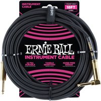 Ernie Ball 18ft Straight-Angle Braided Instrument Cable Black/Gold