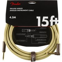 Fender Deluxe 15ft Straight/Angle Instrument Cable Tweed