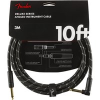 Fender Deluxe 10ft Straight/Angle Instrument Cable Black Tweed