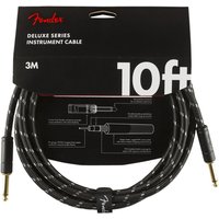 Fender Deluxe 10ft Straight Instrument Cable Black Tweed