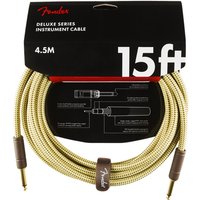 Fender Deluxe 15ft Straight Instrument Cable Tweed