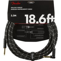 Fender Deluxe 18.6ft Straight/Angle Instrument Cable Black Tweed