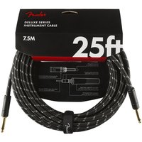 Fender Deluxe 25ft Straight Instrument Cable Black Tweed