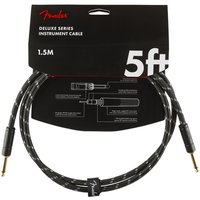 Fender Deluxe 5ft Straight Instrument Cable Black Tweed