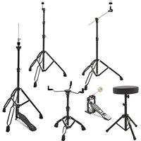 Schlagzeughardware-Anfängerpaket von Gear4music schwarz