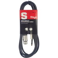Stagg 6m Microphone Cable Female XLR to Jack Black