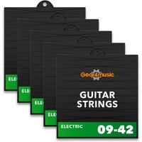 5 Pack of Electric Guitar Strings by Gear4music